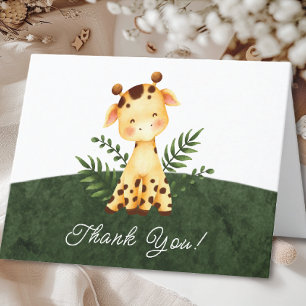 Jungle Giraffe Baby Shower Thank You Card