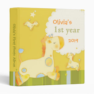 Jungle Giraffe Baby's First Year Photo Album Binder