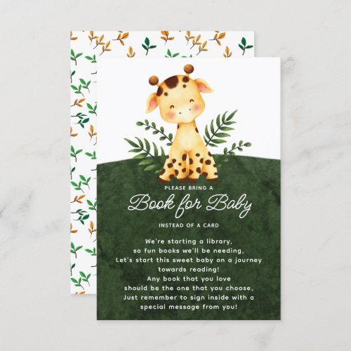 Jungle Giraffe Book for Baby Enclosure Card