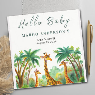 Jungle Giraffe Cute Elegant Hello Baby shower Napkins