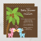 Jungle Giraffe Multiple Baby Shower Invitations (Front/Back)