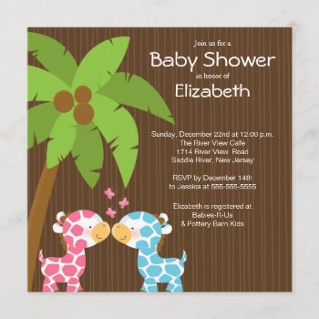 Jungle Giraffe Multiple Baby Shower Invitations by celebrateitinvites at Zazzle