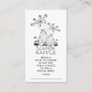 Jungle Giraffe Shower Diaper Raffle Ticket Enclosure Card