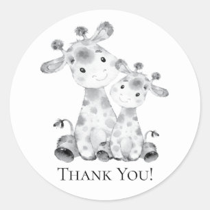 Jungle Giraffe Shower Thank You Favor Sticker