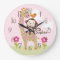 Jungle Girl Animal Kid's Baby Nursery Clock