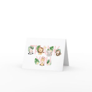 Jungle Girl Baby Shower Thank you Folded Card