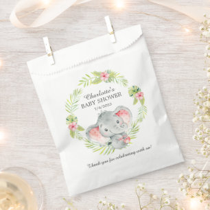 Jungle Girl Elephant Baby Shower Favor Bags