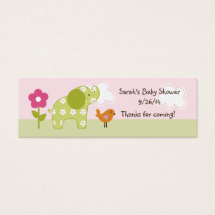 Jungle Girl Elephant Favor Tag/Card