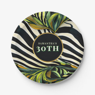Jungle Glam Any Age Animal Print Zebra Paper Plates