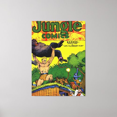 Jungle Gorillas Lair Vintage Comics Canvas Print