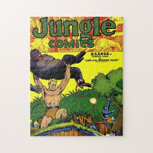 Jungle Gorillas Lair Vintage Comics Jigsaw Puzzle