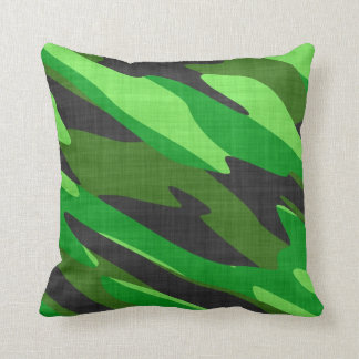 jungle green army camouflage textured throw pillow