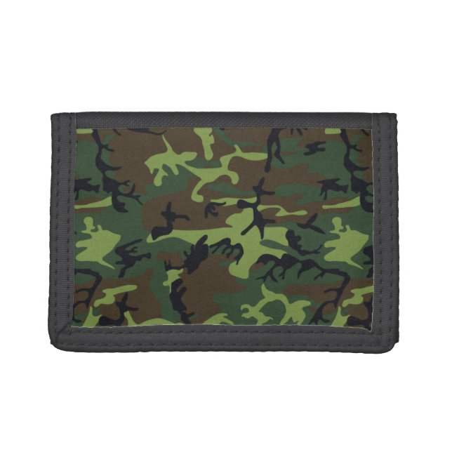 Jungle Green Camo Tri-fold Wallet (Front)