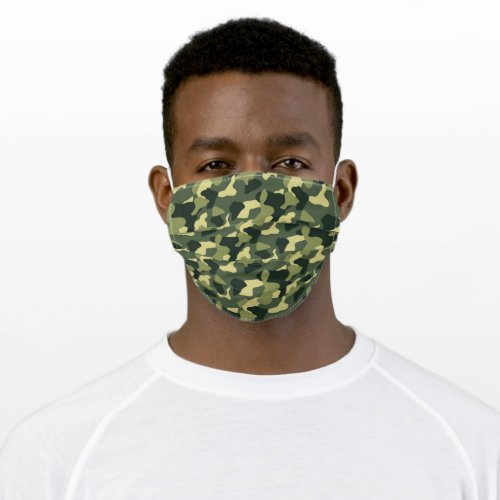 Jungle Green Camouflage Army or Military Style Adult Cloth Face Mask