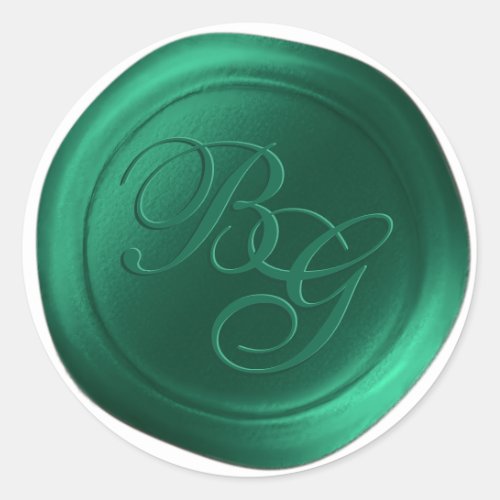 Jungle Green Double Monogram Wax Seal Stickers