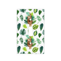 Jungle Green Sloth Nursery | Light Switch Cover