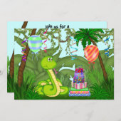 Jungle Green Snake Birthday Party Invitation (Front/Back)