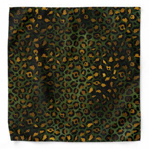 Jungle Green Yellow Cheetah Leopard Pattern Bandana