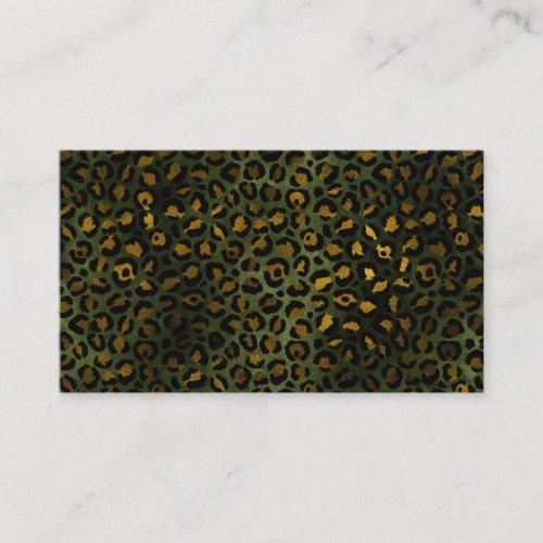 Jungle Green Yellow Cheetah Leopard Pattern Business Card