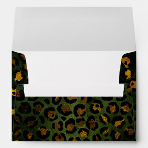 Jungle Green Yellow Cheetah Leopard Pattern Envelope