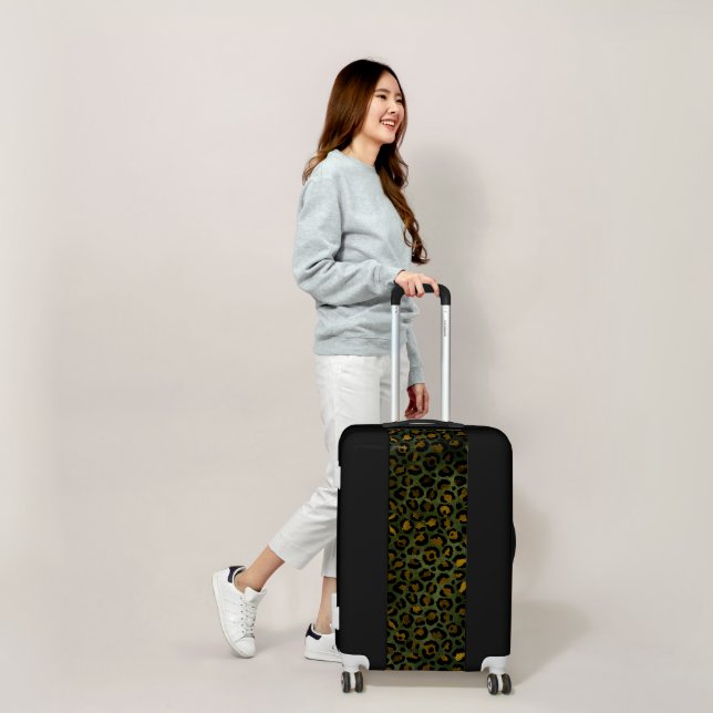 Jungle Green Yellow Cheetah Leopard Pattern Luggage (Scale)