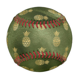 Jungle Green Yellow Pineapple Tropical Fruit Baseball