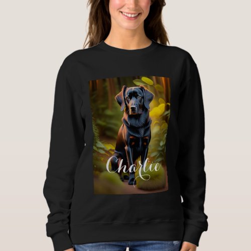 Jungle Guardian An Elegant Black Dog in the Wild Sweatshirt