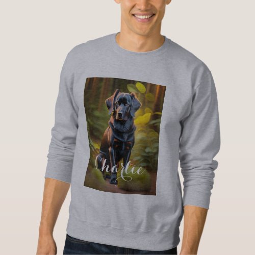 Jungle Guardian An Elegant Black Dog in the Wild Sweatshirt