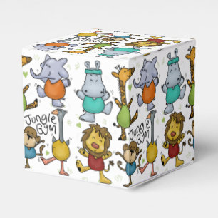 Jungle Gym Exercising Animals Favor Boxes