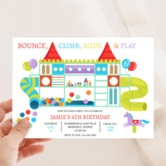 Jungle Gym Indoor Birthday Party Invitation