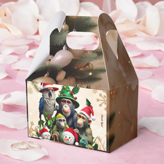 "Jungle Holiday Cheer" Favor Boxes (Wedding)
