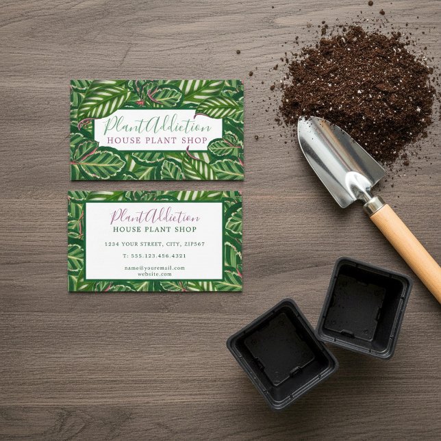 Jungle house plant shop business card (Jungle house plant shop business card.)