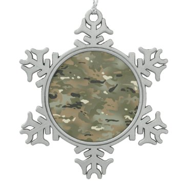 Jungle I Camouflage Pattern Snowflake Pewter Christmas Ornament Jungle I Camouflage Pattern Snowflake Pewter Christmas Ornament