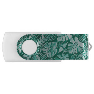 JUNGLE IKAT Hawaiian Green Tribal Tropical Flash Drive