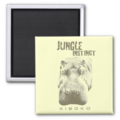 Jungle Instinctâ_Kiboko_hippo serengeti yellow Magnet