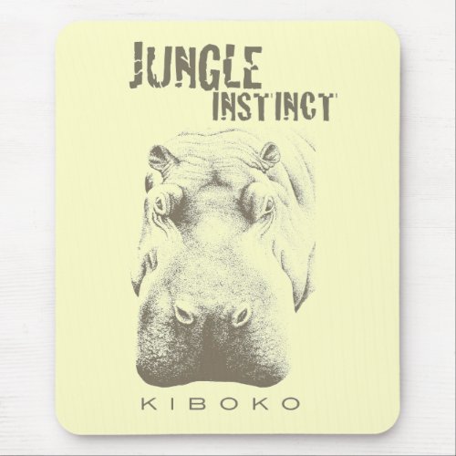 Jungle Instinctâ_Kiboko_hippo Serengeti yellow Mouse Pad