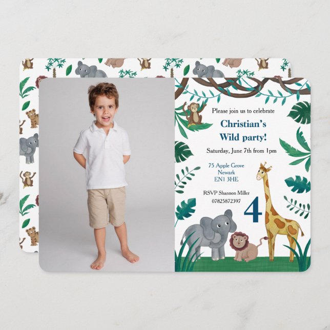 Jungle invitations (Front/Back)