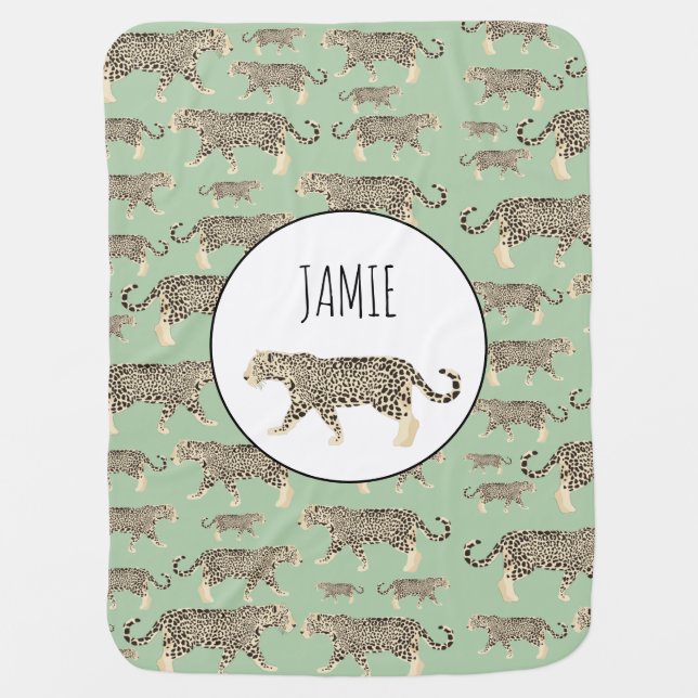 Jungle Jaguar Animal Pattern  Baby Blanket (Front)