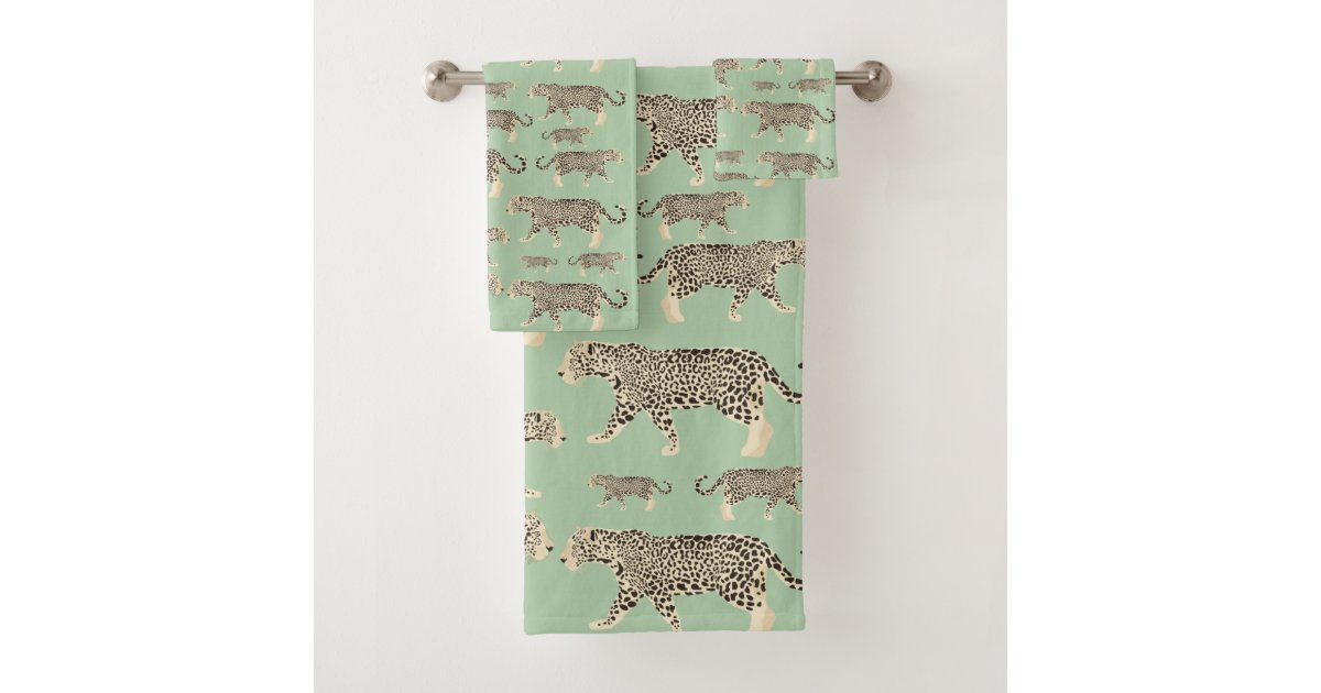 Jungle Jaguar Animal Pattern Bath Towel Set Zazzle