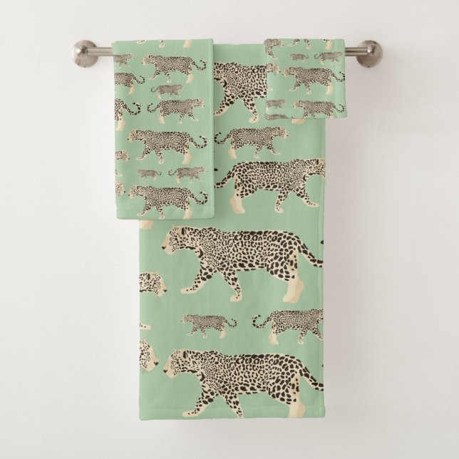 Jungle Jaguar Animal Pattern  Bath Towel Set (Insitu)