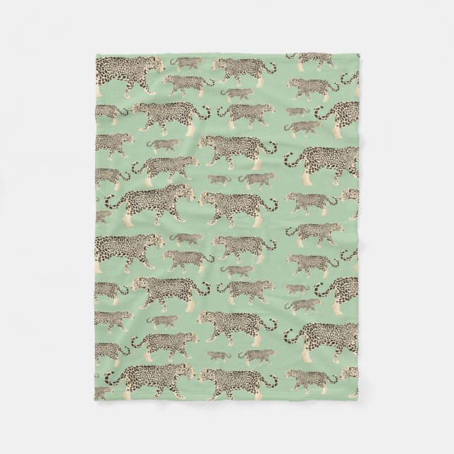 Jungle Jaguar Animal Pattern  Fleece Blanket (Front)