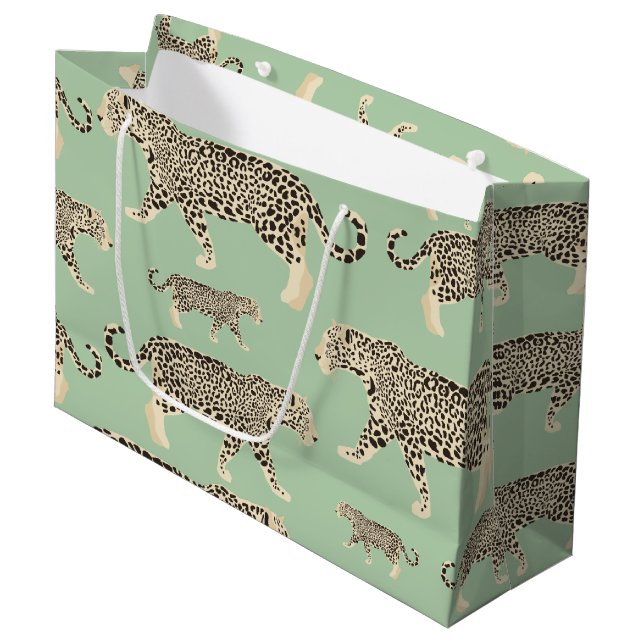 Jungle Jaguar Animal Pattern   Large Gift Bag (Front Angled)