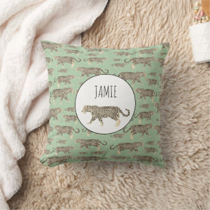 Jungle Jaguar Animal Pattern  Throw Pillow