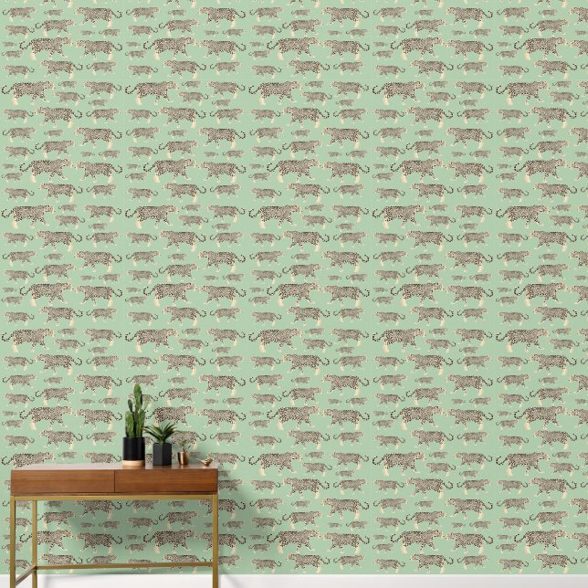 Jungle Jaguar Animal Pattern  Wallpaper (Hallway)