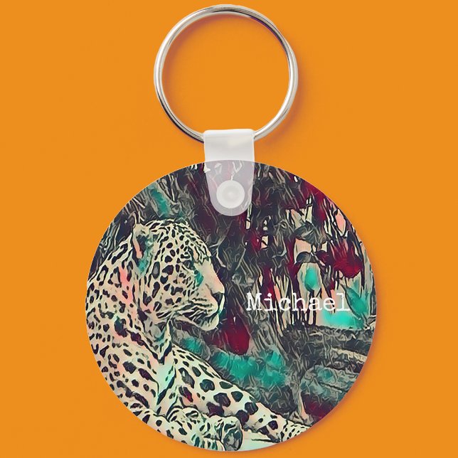 Jungle Jaguar Personalized  Keychain (Creator Uploaded)