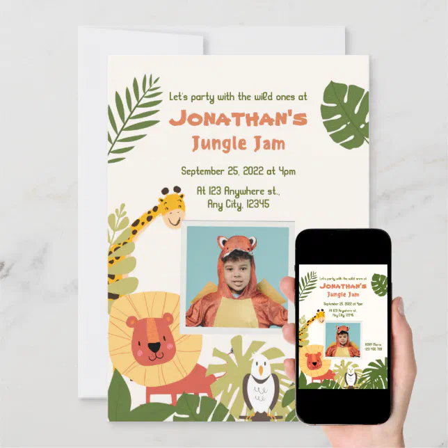 Jungle Jam Birthday Party Invitation Zazzle