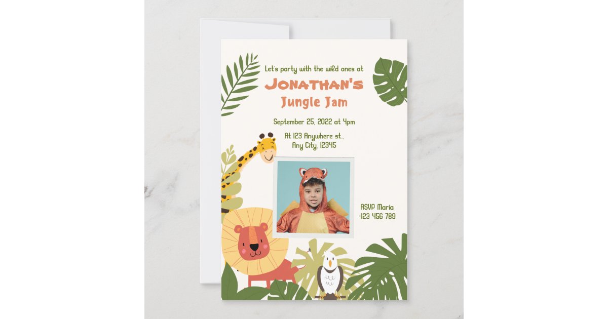 Jungle Jam Birthday Party Invitation Zazzle