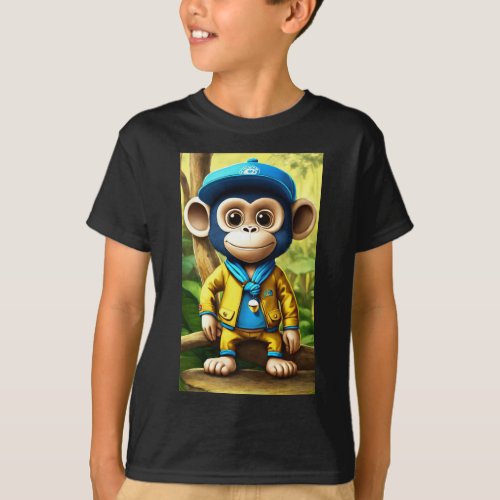 Jungle Jamboree Curious Squirrel Monkey  T_Shirt