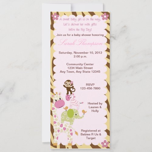 Jungle Jill Baby Shower Invitation