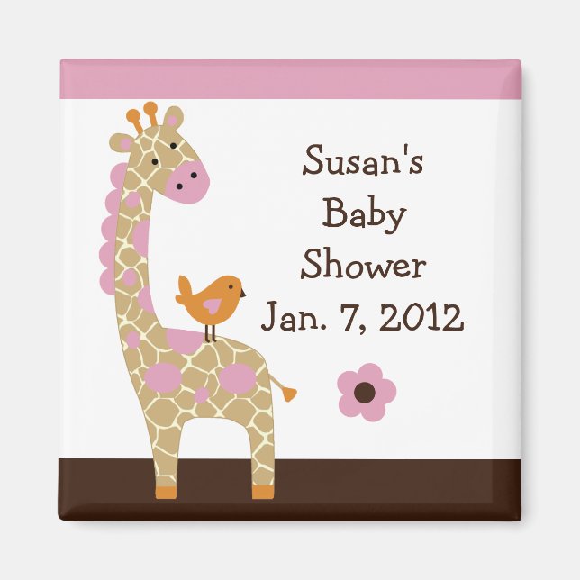 Jungle Jill Giraffe Magnet/Keepsake/Party Favor Magnet (Front)